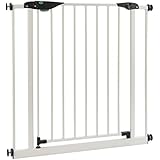 63 - 182 cm | selbstschließend | klemmbar | zertifiziert | BOMI® „Mira“ Schutzgitter in weiß, aus Metall | Tür- & Treppenschutzgitter für Babys, Kleinkinder & Tiere