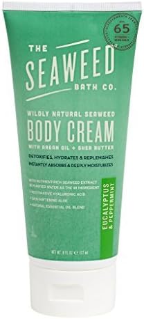 Seaweed Bath Co., Body Cream w/ Argan Oil&amp;Kukui Oil,Eucalyptus&amp;Peppermint,6floz by Seaweed Bath Co.