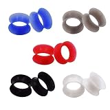 D&M Jewelry 10 Piezas de Silicona Delgada 8g-1' Flexible Expansor de Túnel Ear Plug Piercing