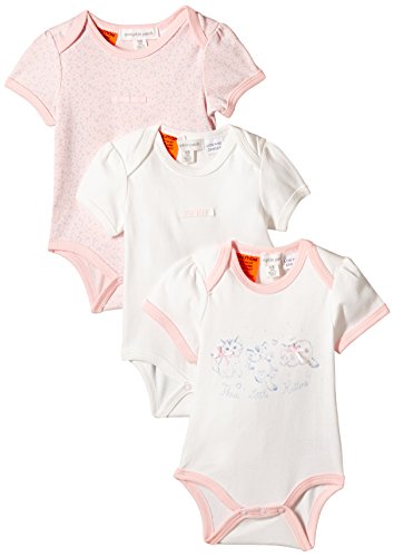 Pumpkin Patch Baby-Girls 3PK Kitten Bodysuit, Cloud Pink, 0-3 Months