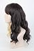 Topcosplay Women's Medium Fluffy Curly Half Blonde and Half Natural Black two Tone Hair Halloween Cosplay Costume Fiber Hair Wigs