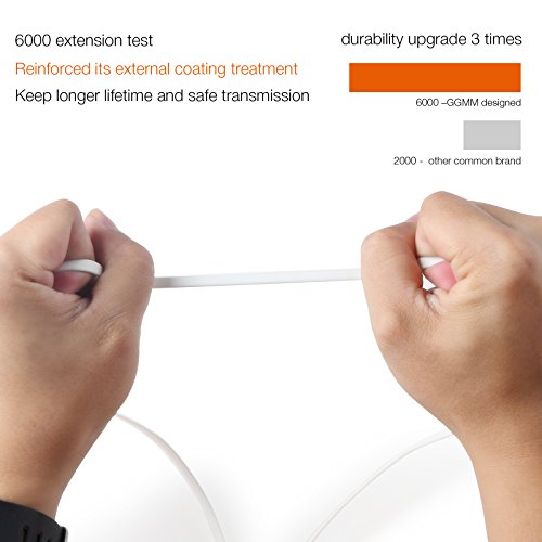 [Apple MFI zertifiziert] Lightning Kabel, GGMM® Lightning zu USB Kabel Syncwire Datenkabel Ladekabel Dauerhaftes Flachkabel mit Aluminiumgehäuse 3.3ft. / 1M für iPhone 7 7 Plus SE 6s 6 Plus 6 5S 5C 5, iPad Air 2, Mini 3, iPod 5 und iPod Nano 7 usw. (Silber) - 4