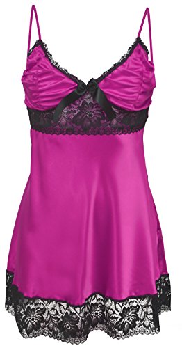 Preisvergleich Produktbild DKaren-Nachtwäsche Negligee aus Satin MARITA (Pink, XL)