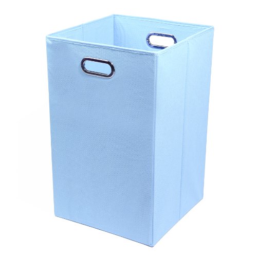 Modern Littles Folding Laundry Basket (Sky Solid Baby Blue)