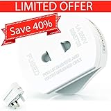 JECUB™ 2 Pin Shaver Adapter Plug UK/Electric Toothbrush Adapter Plug UK. 2 Pin Plug Adaptor to 3 Pin UK Plug Fitted with 1 AMP Fuse. Great as a Travel Plug.