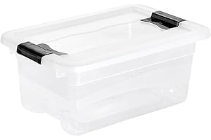 keeeper Boîte de Rangement avec Couvercle et Système de Fermeture Coulissante, 29,5 x 19,5 x 12,5 cm, 4 l, Cornelia, Transparent