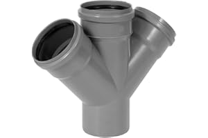KNM TRADE Doppio ramo HT DN 50 45° – 4 pezzi a T PP grigio per acque reflue interne