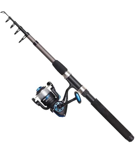 DAM Full Tech Tele Spinning Combo, Freshwater Sport Fishing Rod and Reel Pike Bass Zander and More, Strong Light Weight and Versatile, Black and Grey, 2.7m Moderate Fast Bar, 3000 Size Reel