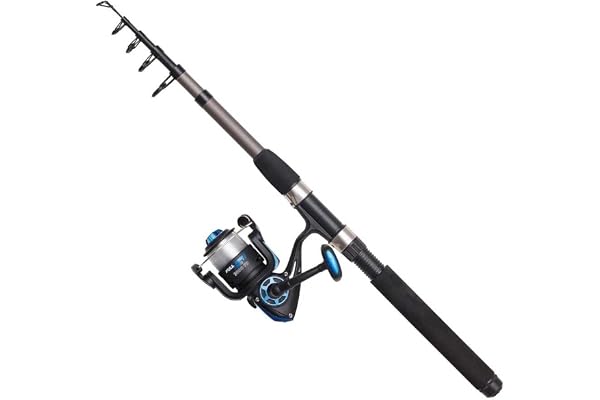 DAM Full Tech Telescopic Travel Spinning Combo, Freshwater Angler Fishing Rod & Reel Pike Perch Zander & More, Strong Leightweight & Versatile, Black & Grey, Moderate Fast Rod, 2000 & 3000 Size Reel