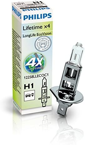 12258LLECOC1 Original Philips H1 Light Bulb LongLife EcoVision 12 V 55 W 4x Lifetime