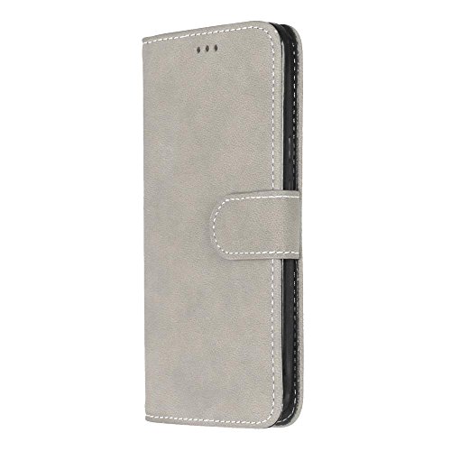 Motorola Moto X Play (5,5 Zoll) Hülle, Cozy hut TPU Silikon Hybrid Handy Hülle Matte Series Case Durchsichtig Stoßfest Tasche Schutz Scratch-Resistant de protection Case Tasche Etui Shell für Motorola Moto X Play (5,5 Zoll) Schutzhülle Folio Magnetverschluss Flip Case Wallet Taljereep Fall Handyhülle mit Kartenfach und Standfunktion – Grau matt - 3