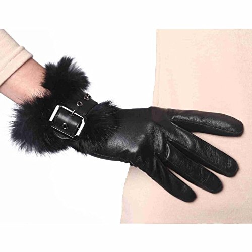 YISEVEN Guanti in pelle di agnello con touchscreen da donna in pelle di agnello