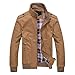 Produktbild TWBB Herren PU Leder Jacke mit Fleecefutter Slim Fit Vintage Klassisch Blusen Jacket Lederjacke Windbreaker Mit Reißverschluss