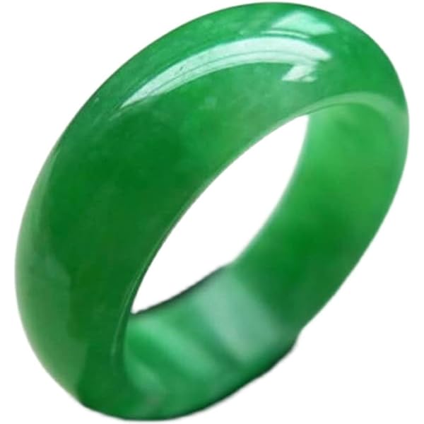 BXSMNH Jadeite Jade Ring Band per Donna O Uomo Sottile