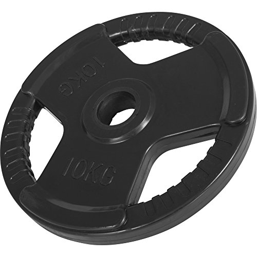 Gorilla Sports Hantelscheibe 50/51mm Olympia Gummi Gripper 1,25-25 KG mit Eingriffen