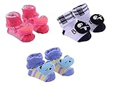 Clastik Cartoon Face Socks for Baby Girl and Boy (0-12 Months,Multicolor) Pack of 3 Pairs Color and Design May Vary