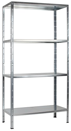 Regal Steckregal verzinkt Metall 180x80x40cm Regalsystem Steckregalsystem 4 Metall-Böden Traglast 260kg einfache Montage durch Stecksystem kein Verschrauben Schulte