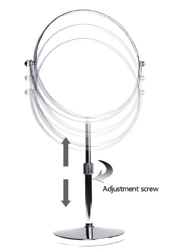 HIMRY Standspiegel Höhenverstellbar 10x Vergrößerung, 8 inch, Kosmetikspiegel 360° drehbar. Verchromten Schminkspiegel Rasierspiegel Badzimmerspiegel, Zweiseitig: Normal+ 10fach Vergrößerung, KXD3114-10x - 2