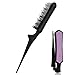 Produktbild Mini Folding Reise Haarbürste, Teasing Kamm für Fine Hair Detangling Bürste Abschnitt Haare, Dreifache Zähne necken Pinsel, Detangler Pinsel für Friseur & Hauptbenutzer - Lila