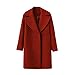 Produktbild Manadlian [New Arrival Design]Mode Herbst Frühling Winter Frau Mode Lose Winter Warm Lange Ärmel Taste Woll Jacke Mantel Wolle Outwear Wollmantel (Rot, L)