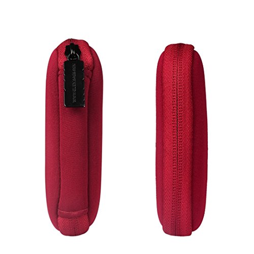 BUBM Soft Mini Tasche Aufwahrungstasche mit 6 Kapazität für USB Drive Shuttle (Dunkelrot) - 3