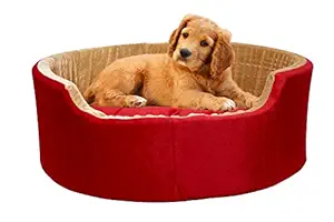 Amit Brothers Red Round Shape Pet Bed (Medium)