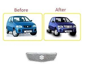 Auto_Smart_Look Chrome Plated Front Grill Cover for Alto Old Model