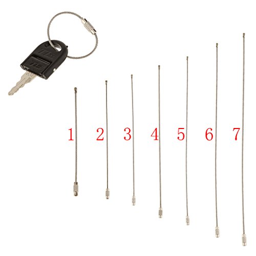 10x Edelstahl-Drahtseil Multifunktionale Männer Schlüsselring Geschenk Silber 35cm – silber, 10cm - 9