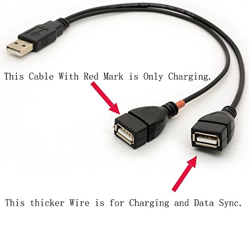 USB-Kabel Y-Verteiler USB 2.0 Energien-Erhöhung Naben-Adapter 1 Frau 2 Mann-Daten-Aufladeeinheit Kabel-Verlängerung Codeart a 30cm (1 Male to 2 Female) - 2