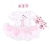 Baby Girls' 1st Birthday Tutu Romper Dress Outfit with Headband Shoes Pink (Pack of 3) (Pink)