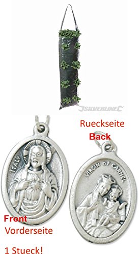 Preisvergleich Produktbild Pflanzbeutel zum Aufhängen, 2er Pack, 700x220 mm, Pflanztasche, Pflanzsack, Pflanzbehälter, Blumentasche (929977264904) mit Anhänger Herz Jesu 2,5cm