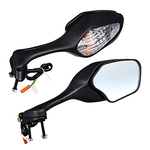 Yamyannie-Accessories Claro/Humo 1 par de Motos ReTROvISOReS luz de señal for Honda CBR1000RR 2008-2013 (Color : Clear, tamaño : 32cm/12.59")