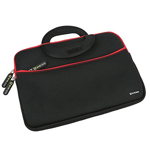 Tablet Schutzhülle, Evecase Universal 11.6 Zoll Neopren Tablet Case mit Vorderseitigem Zubehörfach für Tablets Lenovo Acer Asus iPad Samsung – Schwarz / Rot XL - 4