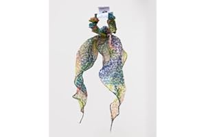 the happy hair ties organza printed scarf scrunchie with tie women hair band for hair (dot multicolor)