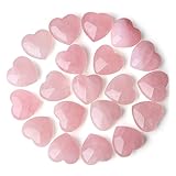 Xiannvxi 20 Pcs Rose Quartz Crystals Heart Stones Rose Quartz Pink Crystals Healing Gemstones Reiki Crystal Gifts For Women Meditation Supplies