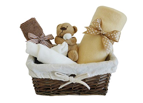 Hazel Wicker Unisex Baby Hamper / Baby Boy / Baby Girl / Hamper / Baby Shower Gift / New Arrival Gift / Unisex Gift Basket / Maternity Gift / FAST DISPATCH