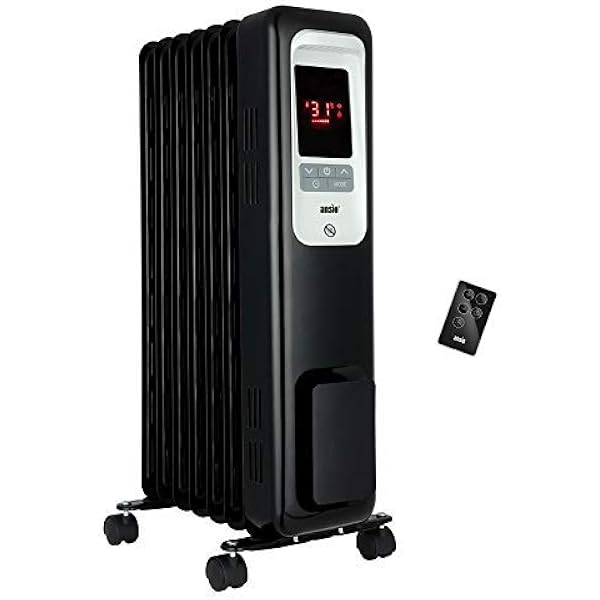 ANSIO® Oil Filled Radiator Heater 11 Fins 2300W with Remote Black Portable  Electric Column Heater with Thermostat, 24Hr Built-in Timer, Child Lock,  Overheat and Accidental Tip-Over Protection : Amazon.co.uk: DIY u0026 Tools