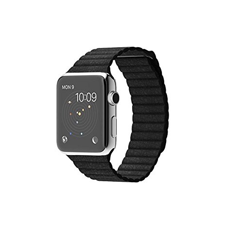 Preisvergleich Produktbild Apple Watch 42mm Steel / Black Leather, MJYP2S_A