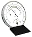 Produktbild Wohnklima-Hygrometer mit Thermometer, Edelstahlgehäuse Ø 100 und schwarzem Holzsockel