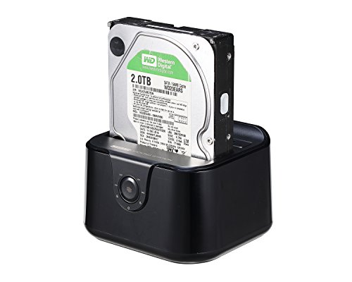 Rhombutech USB3.0 Dockingstation mit 3 Ports USB 3.0 Hub, mit Netzteil Adapter, SATA 2,5/ 3,5Zoll HDD SSD SATA I/II/III Festplatten – Schwarz - 4