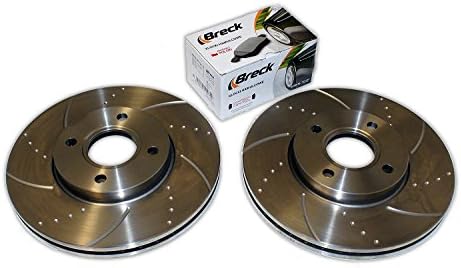 Front Dimpled and Grooved Brake Discs and Pads for Mini 1.6 Cooper S 2001-2006