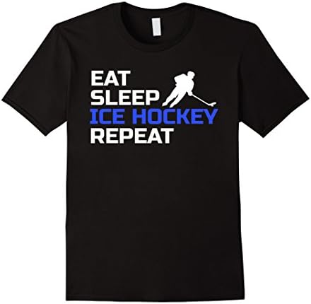 Men's Eat Sleep Ice Hockey Repeat TShirt 3XL Black
