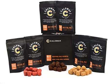 (Pack of 6) 150 Calories ROCK'N'ROLL BALLS Assorted by Calsway - Source of Energy, great for Raw and Vegan diets