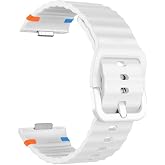 UnDePlus Huawei Watch Fit 5/ Fit 5 Pro/Fit 4/ Fit 4 Pro/Fit 3 ile uyumlu Kordon Dekoratif &Ouml;rg&uuml; &Ccedil;izgili Spor Silikon Kayış