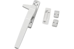 Lokatall - Manija de ventana de repuesto universal de doble UPVC, mango de bloqueo de ventana de aleación de aluminio, mango de bloqueo a prueba de niños, mango de seguridad blanco (derecha)