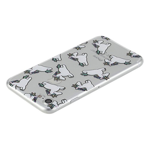 Funda iPhone 7 Silingsan Funda de Silicona TPU para iPhone 7 Carcasa Transparente Soft Clear Case Cover Funda Blanda Flexible Carcasa Delgado Ligero Caja Anti Rasgu  os Anti Choque con Dise  o Creativo - Caballos Lindos