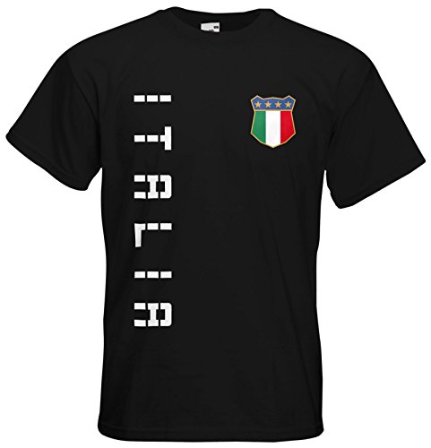 Italien Italia EM 2016 T-Shirt Trikot (Schwarz, XL)