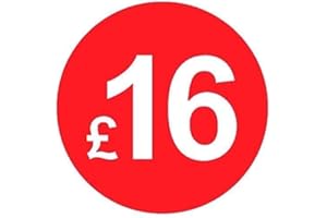 AUDIOPRINT LTD. Pack of 500-20mm Price Stickers/Labels - Choose from 10p to £95 - Bright Red - Many Prices to Choose from (£16 - Red)