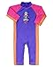 Bright Bots - 6/12m Girls Sunsuit Sun Protection UPF50+ Long Leg/Sleeve All In One- Purple/Pink