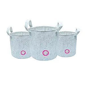 Sproutlin - Non Woven Fabric Grow Bags - Breathable Fabric Plant Pots for Terrace, Home & Vegetable Gardening - Grey Color - 10 inches X10 inches Set of 3